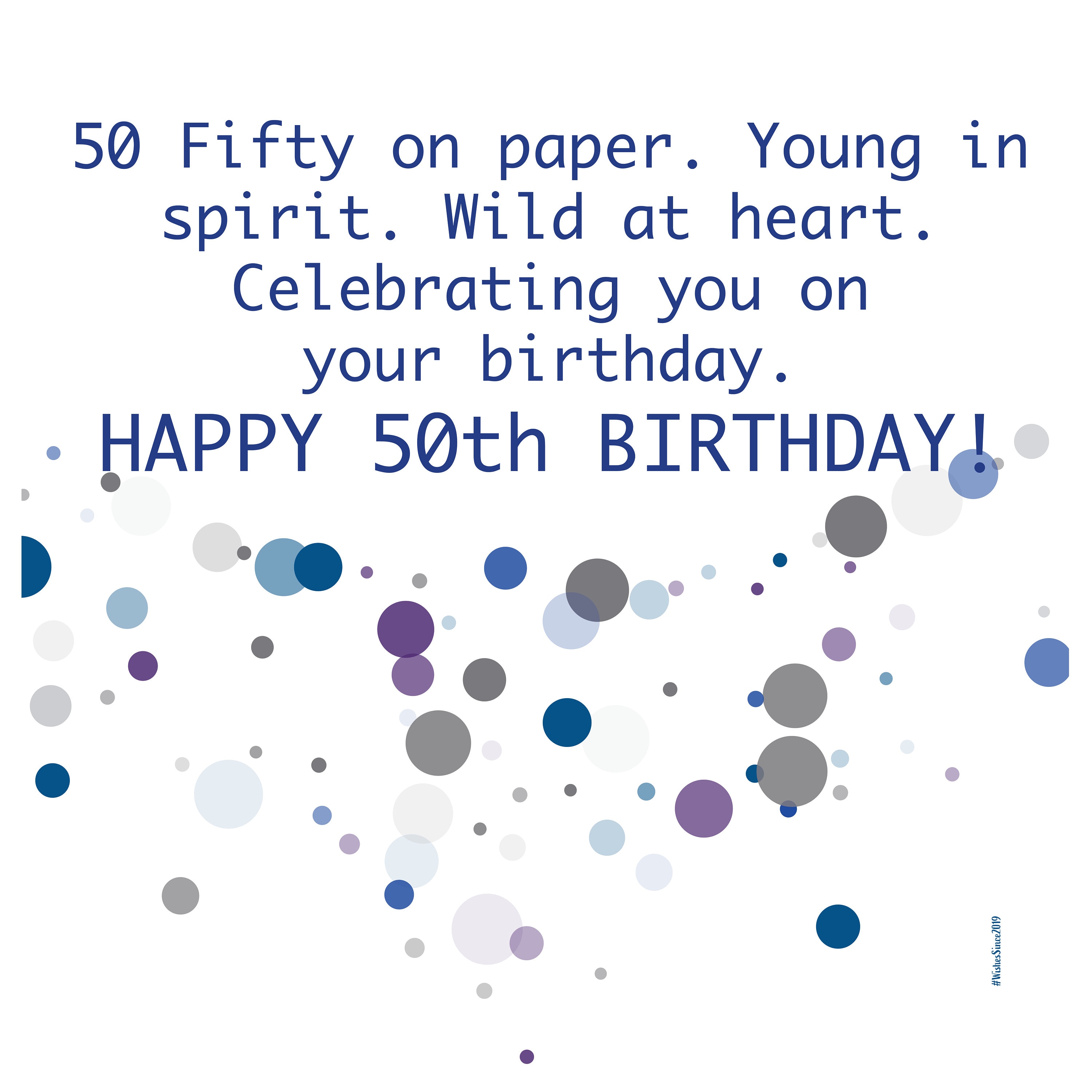 Digital 50th Birthday Wishes Greeting Card Pantone Colors Etsy