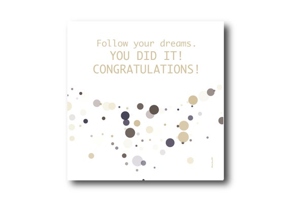 Digital Congratulations card wishes, instant download, printable at home, Pantone Colors