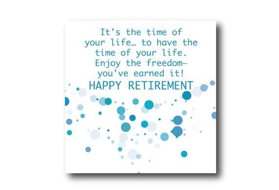 Digital Retirement card wishes, instant download, printable at home, ready to post, PANTONE Colors