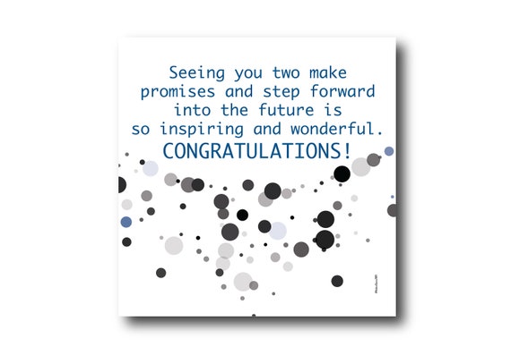 Digital Wedding Congratulation Greeting card wishes, instant download, printable at home, ready to post, Pantone Colors