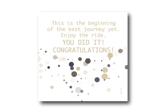 Digital Congratulations card wishes, instant download, printable at home, Pantone Colors