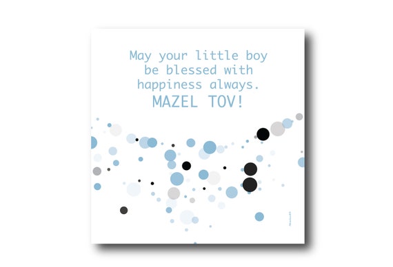 Digital Mazel Tov card wishes, instant download, printable at home, ready to post, Pantone Colors