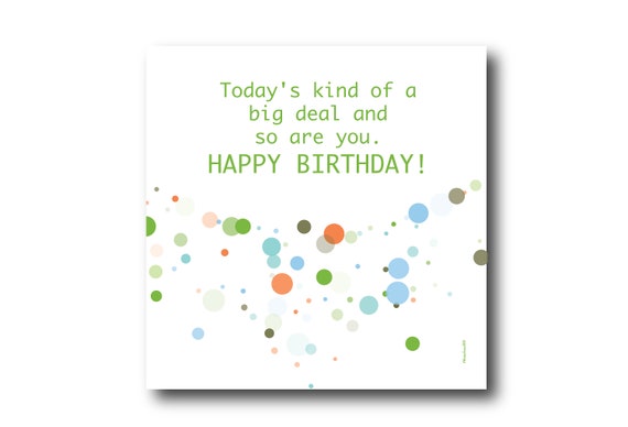 Digital Birthday card wishes, instant download, printable at home, Pantone Colors