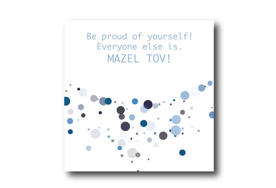 Digital Mazel Tov card wishes, instant download, printable at home, ready to post, Pantone Colors