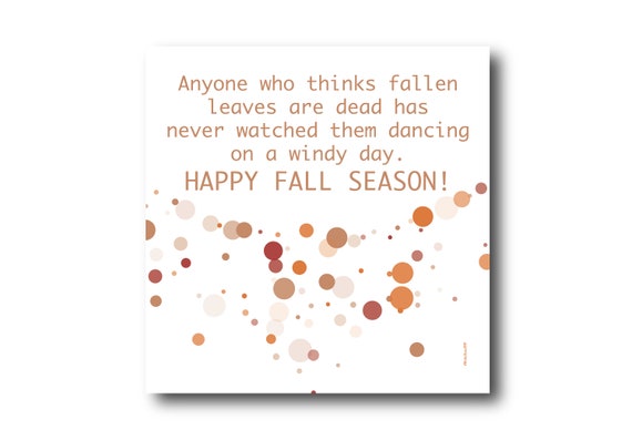 Digital Fall Autumn card wishes, instant download, printable at home, Pantone Colors, Sustainable Design