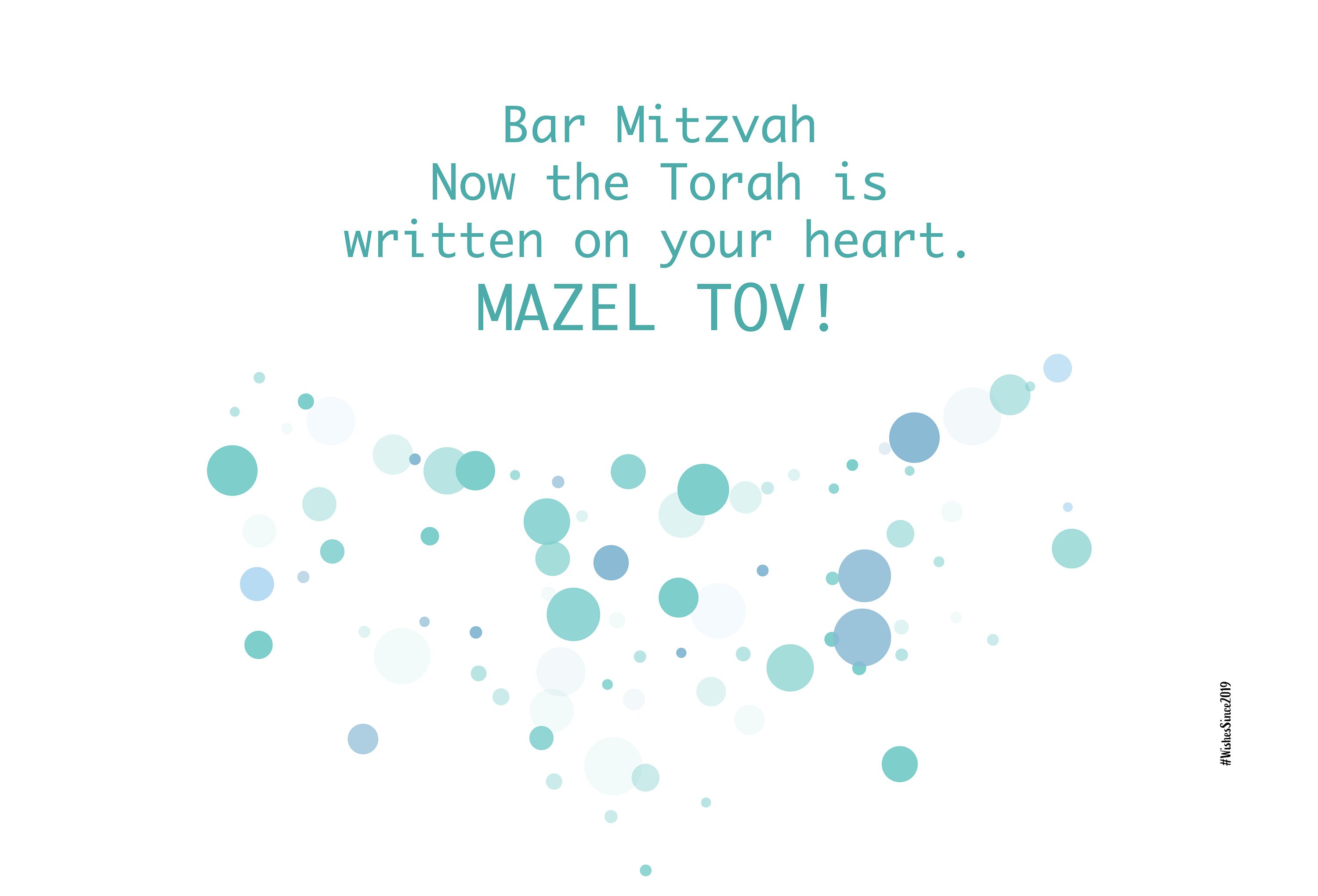 Digital Mazel Tov card wishes, instant download, printable at home