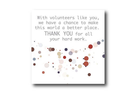 Digital Volunteer Appreciation Message Card, instant download, Pantone Colors