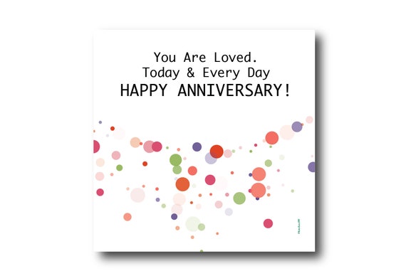 Digital Wedding Anniversary card wishes, instant download, printable at home, Pantone Colors