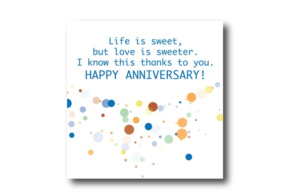 Digital Wedding Anniversary card wishes, instant download, printable at home, Pantone Colors