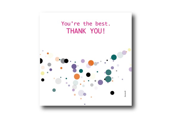 Digital Thank You Greeting card wishes, instant download, printable at home, ready to post, Pantone Colors