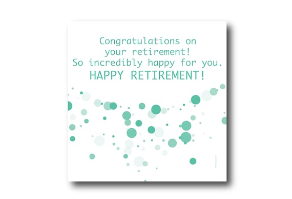 Digital Retirement card wishes, instant download, printable at home, ready to post, Pantone Colors