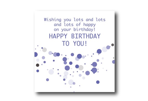 Digital Birthday card wishes, instant download, printable at home, Pantone Color Very Peri