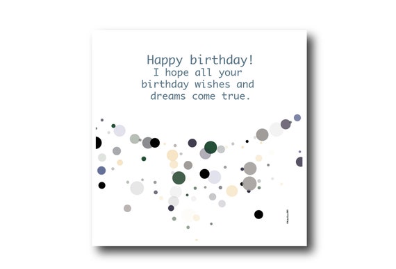 Digital Birthday Wishes greeting card, Pantone Colors