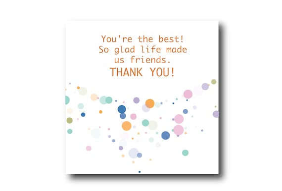 Digital Thank You Greeting card wishes, instant download, printable at home, ready to post, Pantone Colors