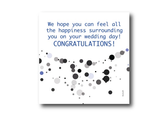 Digital Wedding Congratulation Greeting card wishes, instant download, printable at home, ready to post, Pantone Colors
