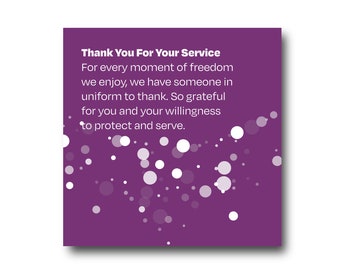 Digital Military Appreciation Wishes greeting card, Pantone Colors, Social Media Ready