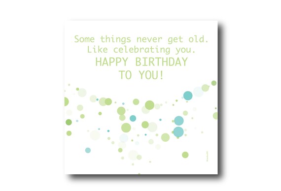 Digital Birthday card wishes, instant download, printable at home, Pantone Colors