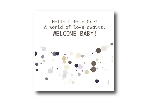 Digital Welcome Baby boy or girl card wishes, instant download, printable at home, Pantone Colors