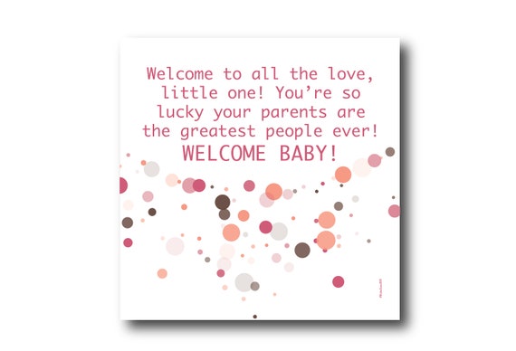 Digital Welcome Baby boy or girl card wishes, instant download, printable at home, Pantone Colors