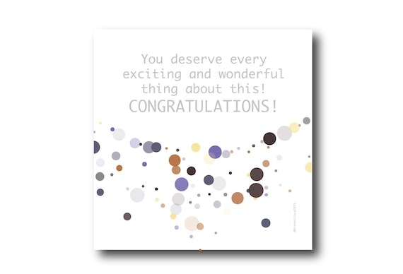 Digital Congratulations card wishes, instant download, printable at home, Pantone Colors