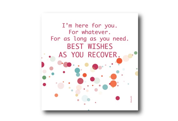 Digital Get Well Soon card wishes, instant download, printable at home, ready to post, Pantone Colors