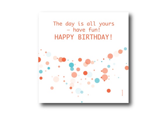 Digital Birthday Wishes Greeting Card, Pantone Colors