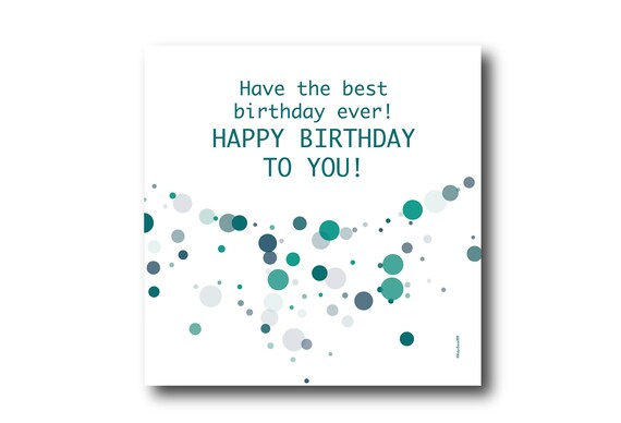 Digital Birthday Wishes Greeting Card, Pantone Colors