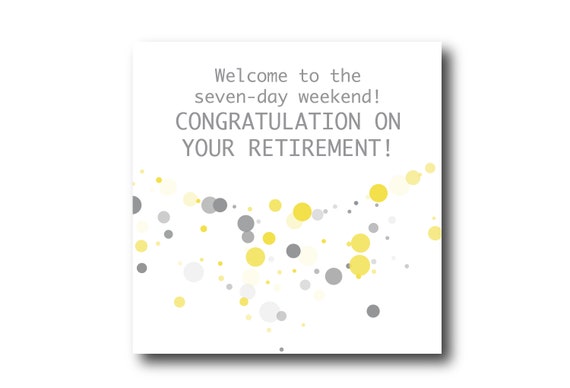 Digital Retirement card wishes, Instant download, Pantone Illuminating and Ultimate Gray Colors