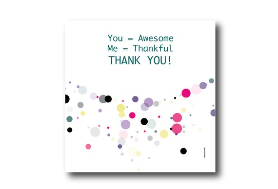 Digital Thank You Greeting card wishes, instant download, printable at home, ready to post, Pantone Colors