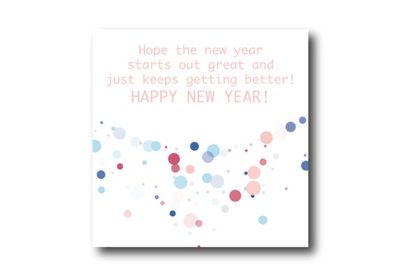 Happy New Year, Holiday Season Greeting Card Wishes, Pantone Colors