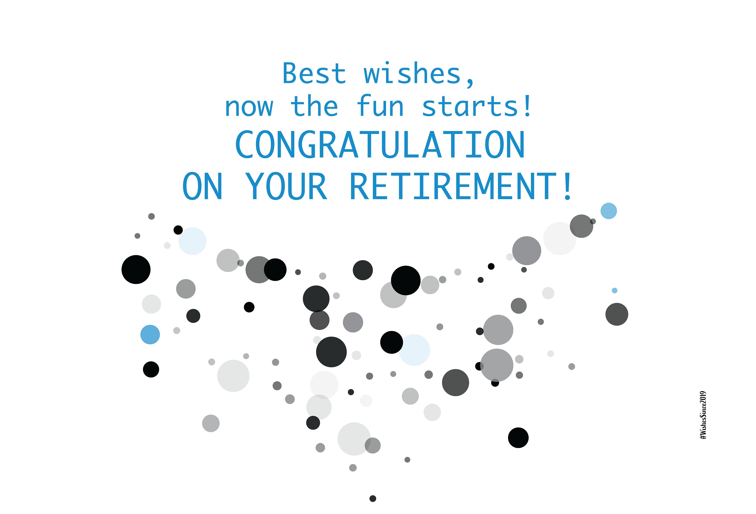 Digital Retirement card wishes, instant download, printable at home, ready to post, Pantone Colors