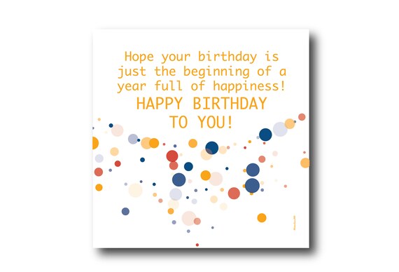 Digital Birthday Wishes Greeting Card, Pantone Colors