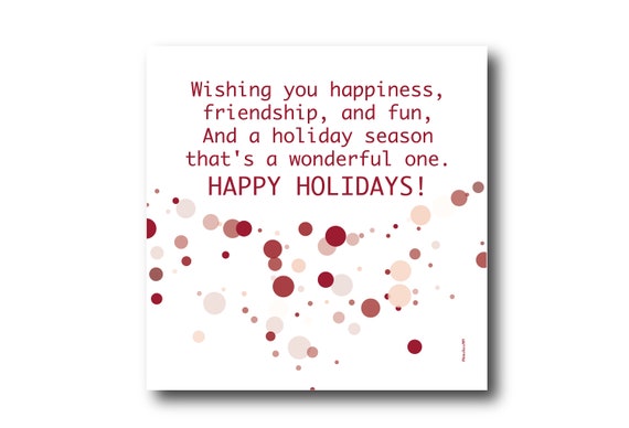 Digital Holiday Season card wishes, instant download, printable at home, ready to post, Pantone Colors, Pantone Colors