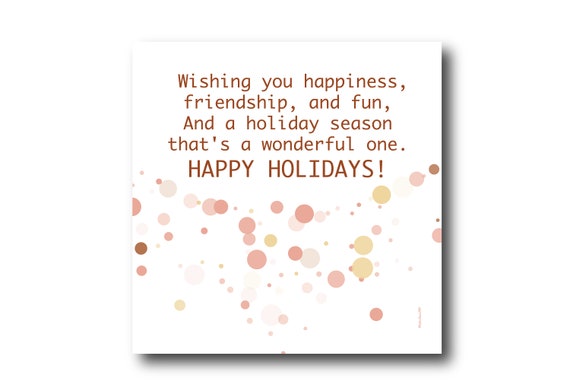 Holiday Season Greeting Card Wishes, Pantone Colors