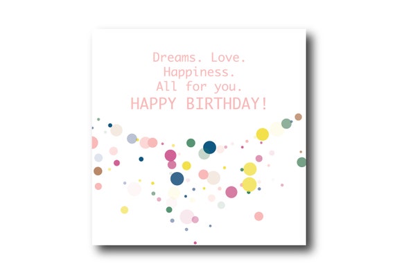 Social Media Birthday Wishes greeting card, Pantone Colors