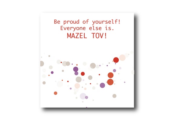 Digital Bat Mitzvah greeting card, Pantone Colors, Mazel Tov
