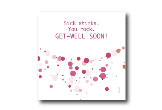 Digital Get Well Soon card wishes, instant download, printable at home, ready to post, Pantone Colors