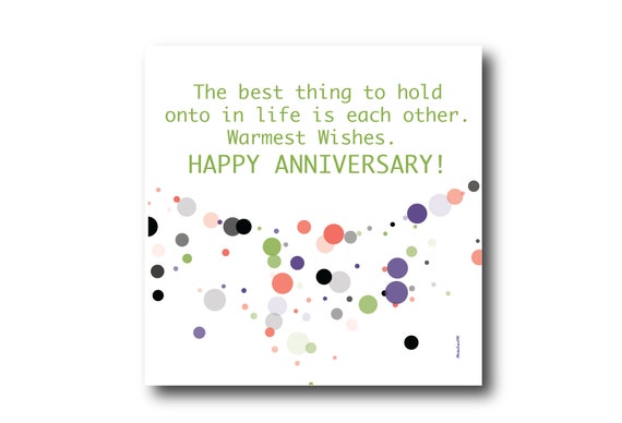Digital Wedding Anniversary card wishes, instant download, printable at home, Pantone Colors