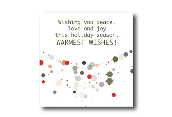 Holiday Season Greeting Card Wishes, Pantone Colors