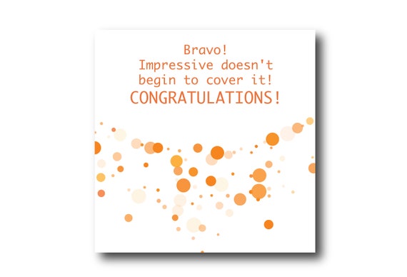 Digital Congratulations card wishes, instant download, printable at home, Pantone Colors