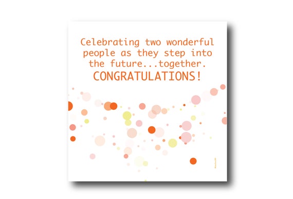 Digital Wedding Congratulation Greeting card wishes, instant download, printable at home, ready to post, Pantone Colors