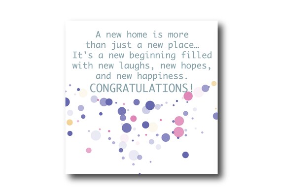 Digital Housewarming card wishes, instant download, printable at home, Pantone Colors