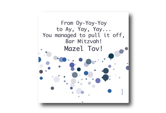 Digital Mazel Tov card wishes, instant download, printable at home, ready to post, Pantone Colors