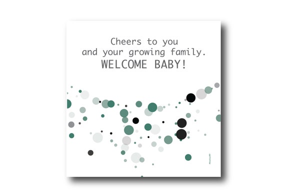 Digital Welcome Baby boy or girl card wishes, instant download, printable at home, Pantone Colors