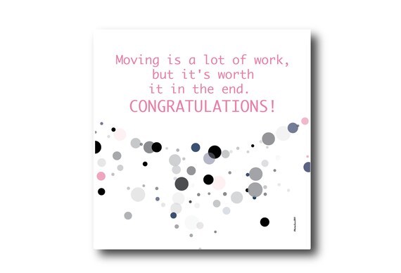 Digital Moving card wishes, instant download, printable at home, ready to post, Pantone Colors