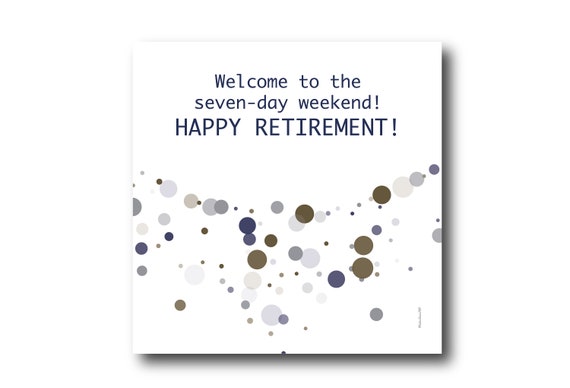 Digital Retirement card wishes, instant download, printable at home, ready to post, Pantone Colors