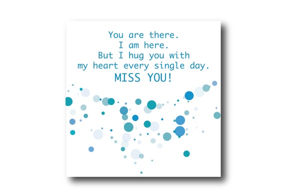 Digital I miss you card wishes, instant download, printable at home, ready to post, Pantone Colors