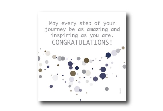 Digital Congratulations card wishes, instant download, printable at home, Pantone Colors