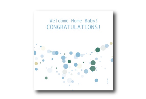 Digital Welcome Baby boy or girl card wishes, instant download, printable at home, Pantone Colors