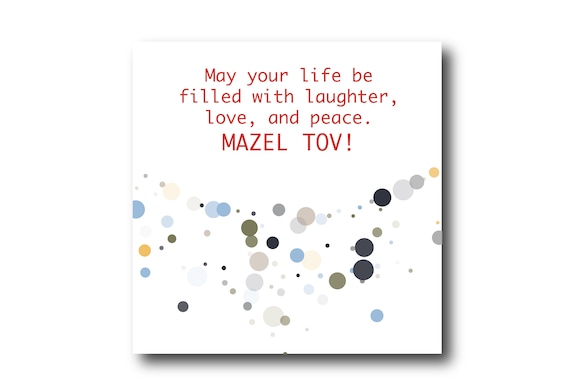 Digital Mazel Tov card wishes, instant download, ready to post, Pantone Colors